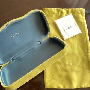 Gucci sunglass case, silk sleeve &microfiber cloth